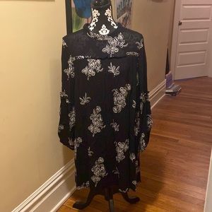 Lulus Black and White Flowers Mini Dress